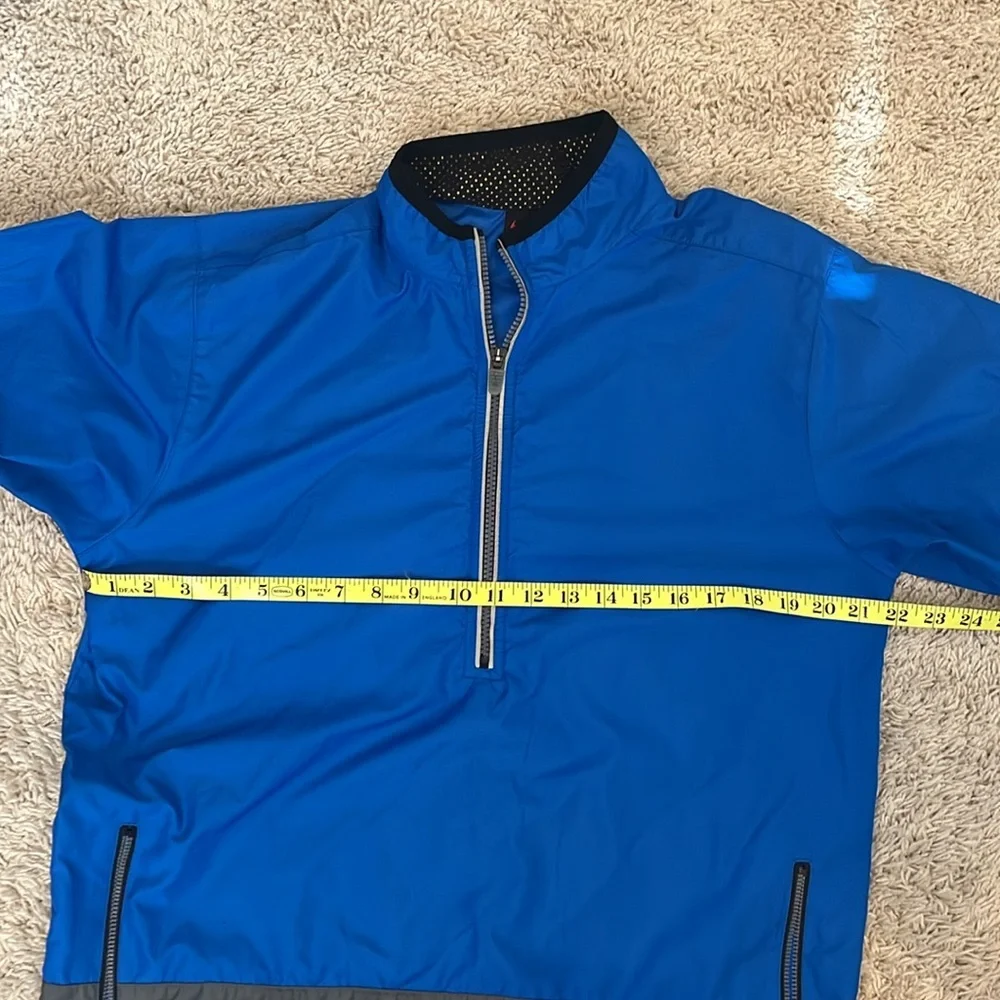 Nike youth L royal blue grey 1/2 zip windbreaker. Loose fit. Great condition